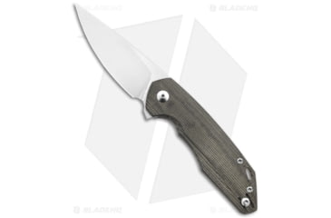 Image of GiantMouse Vox/Anso ACE Corta Folding Knife, 3.125in, Bohler M390 Stainless Steel, Drop Point Blade, Micarta, Green Handle, Green/Gray, 7.25 inch, BHQ-135822