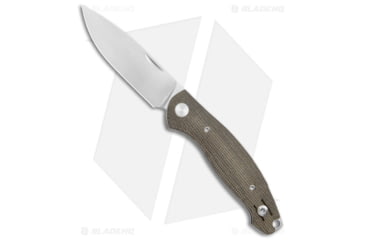 Image of GiantMouse Vox/Anso ACE Farley Folding Knife, 2.80in, Bohler M390 Stainless Steel, Drop Point Blade, Micarta, Green Handle, Green/Gray, 6.50 inch, BHQ-137705