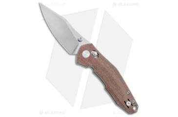 Image of GiantMouse Vox/Anso ACE Nazca Folding Knife, 3.15in, Bohler M390 Stainless Steel, Clip Point Blade, Micarta, Brown Handle, Brown/Gray, 7.48 inch, BHQ-176984