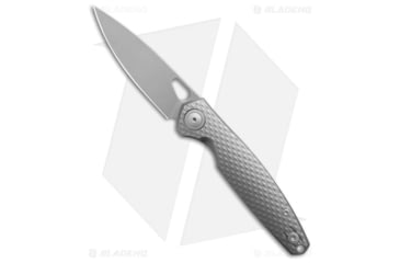 Image of GiantMouse Vox/Anso ACE REO Folding Knife, 3.33in, CPM MagnaCut, Drop Point Blade, Titanium, Gray Handle, Gray/Gray, 7.94 inch, BHQ-206450
