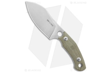 Image of GiantMouse Vox/Anso GMF1-XL Fixed Blade Knife, 3.30in, Bohler N690, Sheepsfoot Blade, Micarta, Green Handle, Green/Gray, 6.50 inch, BHQ-201586