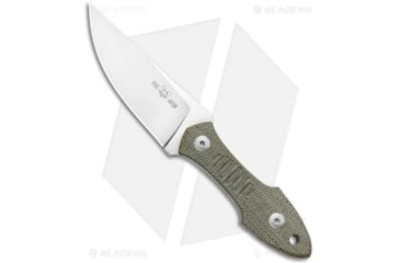 Image of GiantMouse Vox/Anso GMF3 Fixed Blade Knife, 3.25in, Bohler N690, Drop Point Blade, Micarta, Green Handle, Green/Gray, 6.50 inch, BHQ-123801