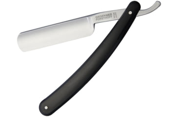 Image of Giesen &amp; Forsthoff Straight Razor Plastic, 6.25in Closed, 3.5in Satin SS Blade, Black Plastic Handle, Extended Tang, Black, 407
