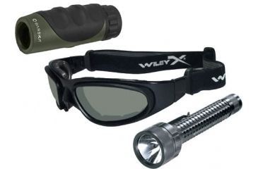 Image of 3-PC Enhanced View Military Gift Package - Wiley X SG-1, Streamlight TL-3, Barska 10x25 Monocular