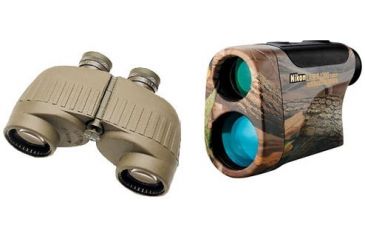 Image of 2-PC Wide Range Vision Military Gift Package - Steiner 10x50 Military/Marine Binoculars 210 and Nikon 1200 Team RealTree Laser Rangefinder 8359 Gold Laser1200
