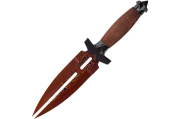 Image of Gil Hibben Double Shadow HellFyre Knife, 11.25in Overall, 5.5in Hellfyre Damascus Blade, Copper Finish Wire Wrapped Handle, GH0453RD