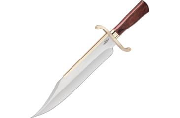 Image of Gil Hibben Old West Bowie Knife, 14 mirror finish stainless clip point blade, Brown wood handle, GH5069