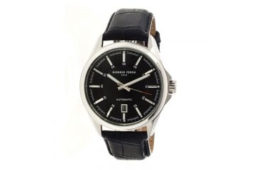 Image of Giorgio Fedon 1919 Fedonmatic VI Mens Watch, Black Dial, Black Leather Band GIOGFBH002