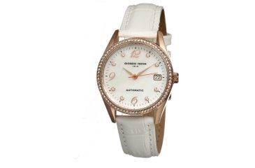 Image of Giorgio Fedon 1919 Mechanical Lady I Ladies Watch, White Band-Rose Gold GIOGFAW002