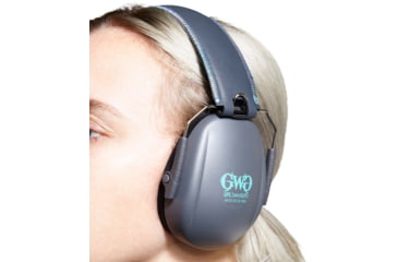 Image of Girls With Guns Assure Low-Profile Earmuffs, 23 dB NRR, ANSI S3.19 &amp; CE EN352-1 Hearing Protection Rated, Gray/Teal/Black, One Size, 2319