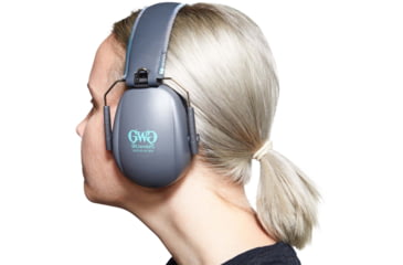 Image of Girls With Guns Assure Low-Profile Earmuffs, 23 dB NRR, ANSI S3.19 &amp; CE EN352-1 Hearing Protection Rated, Gray/Teal/Black, One Size, 2319