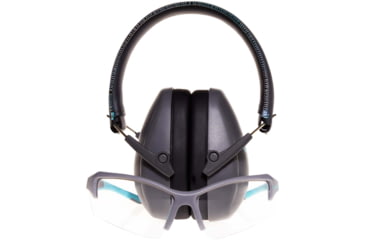 Image of Girls With Guns Assure Protective Safety Glasses &amp; Earmuffs Combo Set, Gray/Teal/Black, One Size, 2388