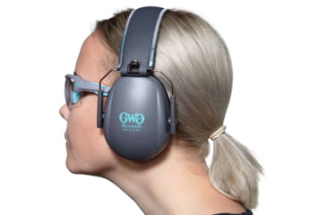 Image of Girls With Guns Assure Protective Safety Glasses &amp; Earmuffs Combo Set, Gray/Teal/Black, One Size, 2388