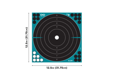 Image of Girls With Guns Gwg Splash Self-Adhesive Paper Bullseye Target, Teal/Black, 12X12, 15279