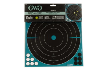 Image of Girls With Guns Gwg Splash Self-Adhesive Paper Bullseye Target, Teal/Black, 12X12, 15279