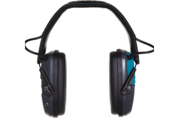 Image of Girls With Guns Shield Low-Profile Electronic Earmuffs, 24 dB NRR, ANSI S3.19 &amp; CE EN352-1 Hearing Protection Rated, Gray/Teal/Black, One Size, 2348