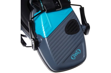 Image of Girls With Guns Shield Low-Profile Electronic Earmuffs, 24 dB NRR, ANSI S3.19 &amp; CE EN352-1 Hearing Protection Rated, Gray/Teal/Black, One Size, 2348