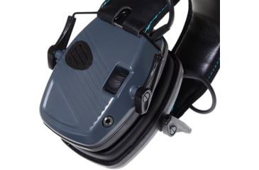 Image of Girls With Guns Shield Low-Profile Electronic Earmuffs, 24 dB NRR, ANSI S3.19 &amp; CE EN352-1 Hearing Protection Rated, Gray/Teal/Black, One Size, 2348