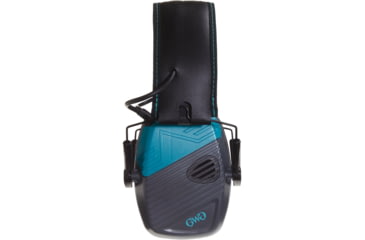 Image of Girls With Guns Shield Low-Profile Electronic Earmuffs, 24 dB NRR, ANSI S3.19 &amp; CE EN352-1 Hearing Protection Rated, Gray/Teal/Black, One Size, 2348