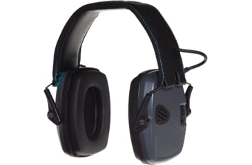 Image of Girls With Guns Shield Low-Profile Electronic Earmuffs, 24 dB NRR, ANSI S3.19 &amp; CE EN352-1 Hearing Protection Rated, Gray/Teal/Black, One Size, 2348