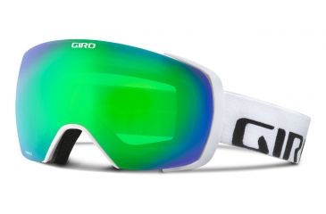 Image of Giro Contact Goggle-White Wordmark-Loden Green/Persimmon Boost