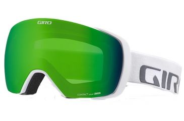 Image of Giro Contact Goggle-White Wordmark-Loden Green/Yellow Boost