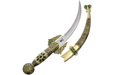 Image of Gladius Arab Dagger, 13.5in Overall, 7.5in Satin Stainless Curved Blade, Antique Bronze Metal Alloy Handle, 505