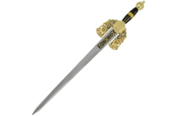 Image of Gladius Boabdil Sword Letter Opener, 7.75 metal alloy unsharpened blade, Red synthetic and antique gold finish metal handle, 5