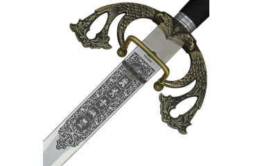 Image of Gladius Brass Crusader Sword, 40.25in Overall, 32in Satin Stainless Blade, Wire Wrapped Handle, 3110