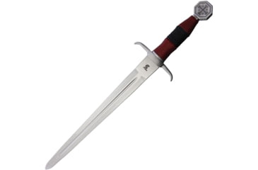 Image of Gladius Jerusalem Mini Sword, 10.5 satin finish unsharpened stainless blade, Faux red leather and black cord wrapped handle, 2516