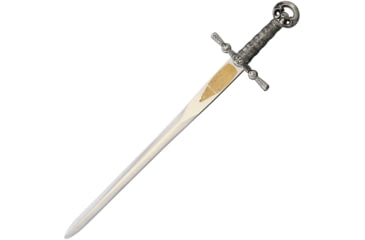 Image of Gladius Mini Pope Crusaders Sword, 8.25 unsharpened metal alloy blade, Silver finish metal alloy handle, 12