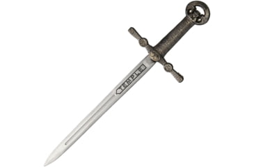 Image of Gladius Temple Letter Opener, 4.5 unsharpened metal alloy blade, Silver finger grooved metal alloy handle, 1280