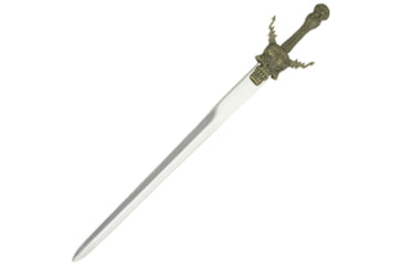Image of Gladius Terminator Letter Opener, 8 metal alloy unsharpened blade, Antique gold finish metal handle, 15
