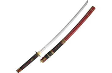 Image of Gladius Tokagawa Katana, 29 carbon steel blade, Red rayskin handle with black leather wrap, 110