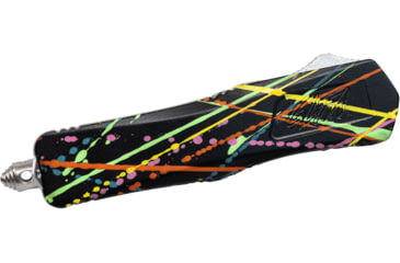 Image of GLFA Smooth Spring Assisted OTF Knife, Smooth Blade, Black Splatter, 8", GL-KMD-SMT S-BLK