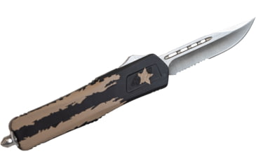 Image of GLFA Smooth Spring Assisted OTF Knife, Smooth Blade, FDE and Black, 8", GL-KMD-SMT F-DST