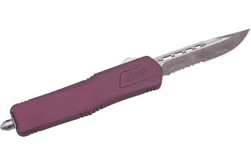Image of GLFA Spring Assisted OTF Knife, Serrated Blade, Black Cherry, 8", GL-KMD-SRT CHY