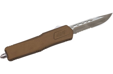 Image of GLFA Spring Assisted OTF Knife, Serrated Blade, Bronze, 8", GL-KMD-SRT BRZ