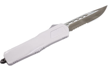 Image of GLFA Spring Assisted OTF Knife, Serrated Blade, White, 7", GL-KSM-SRT WHT
