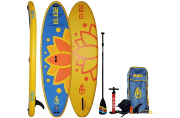 Image of Glide Lotus Inflatable Paddle Board, Blue/Orange/Yellow, 10ft X 35in X 6in, o2-LTUS