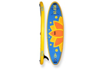 Image of Glide Lotus Inflatable Paddle Board, Blue/Orange/Yellow, 10ft X 35in X 6in, o2-LTUS