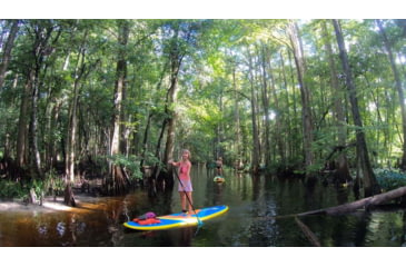 Image of Glide Retro Inflatable Paddle Board, Blue/Yellow, 10ft 6 X 33in X 6in, o2-RET-BL
