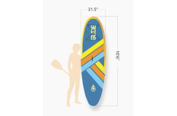 Image of Glide Retro Inflatable Paddle Board, Blue/Yellow, 10ft 6 X 33in X 6in, o2-RET-BL