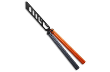 Image of Glidr Glidr Pacific Butterfly Knife Desert Dust Aluminum 4.6&quot; Black Trainer, Black/Orange, 440C, adult, BHQ-203093