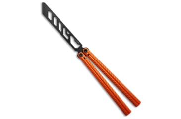 Image of Glidr Glidr Pacific Butterfly Knife Desert Orange Aluminum 4.6&quot; Black Trainer, Orange, 440C, adult, BHQ-204133