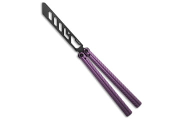Image of Glidr Glidr Pacific Butterfly Knife Dragon Purple Aluminum 4.6&quot; Black Trainer, Purple, 440C, adult, BHQ-203099
