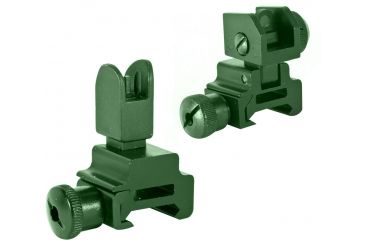 Image of Global Military Gear AR15/M4 Front and Rear Flip-up Sight Combo - OD Green GM-FRFUS1-OD