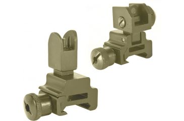 Image of Global Military Gear AR15/M4 Front and Rear Flip-up Sight Combo - Tan GM-FRFUS1-T