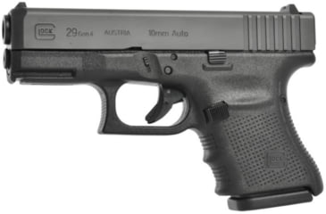 Image of Glock 29 Gen4 Pistol, 10mm Auto, 3.78in barrel, polymer frame, integrated polymer grip, recoil operated semi-automatic, fixed, white dot front, white square U rear, 10 round magazine, G29 Gen4-FRRMPG