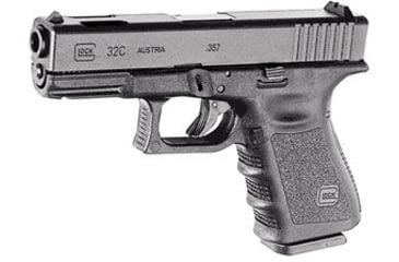 Image of Glock 32C Pistol, .357 SIG, 4.01in barrel, polymer frame, integrated polymer grip, recoil operated semi-automatic, fixed, white dot front, white square U rear, 13 round magazine, G32C-FRRMPG